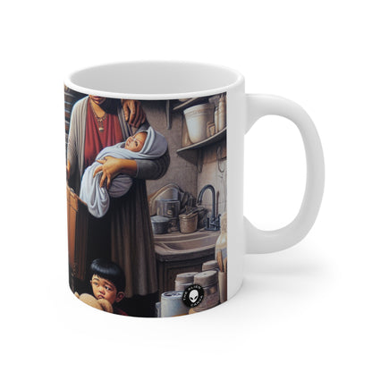 "Uprooted: A Portrait of Displacement" - The Alien Ceramic Mug 11oz Social Realism