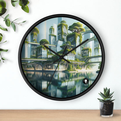 "Nature's Fusion: A Futuristic Cityscape" - The Alien Wall Clock