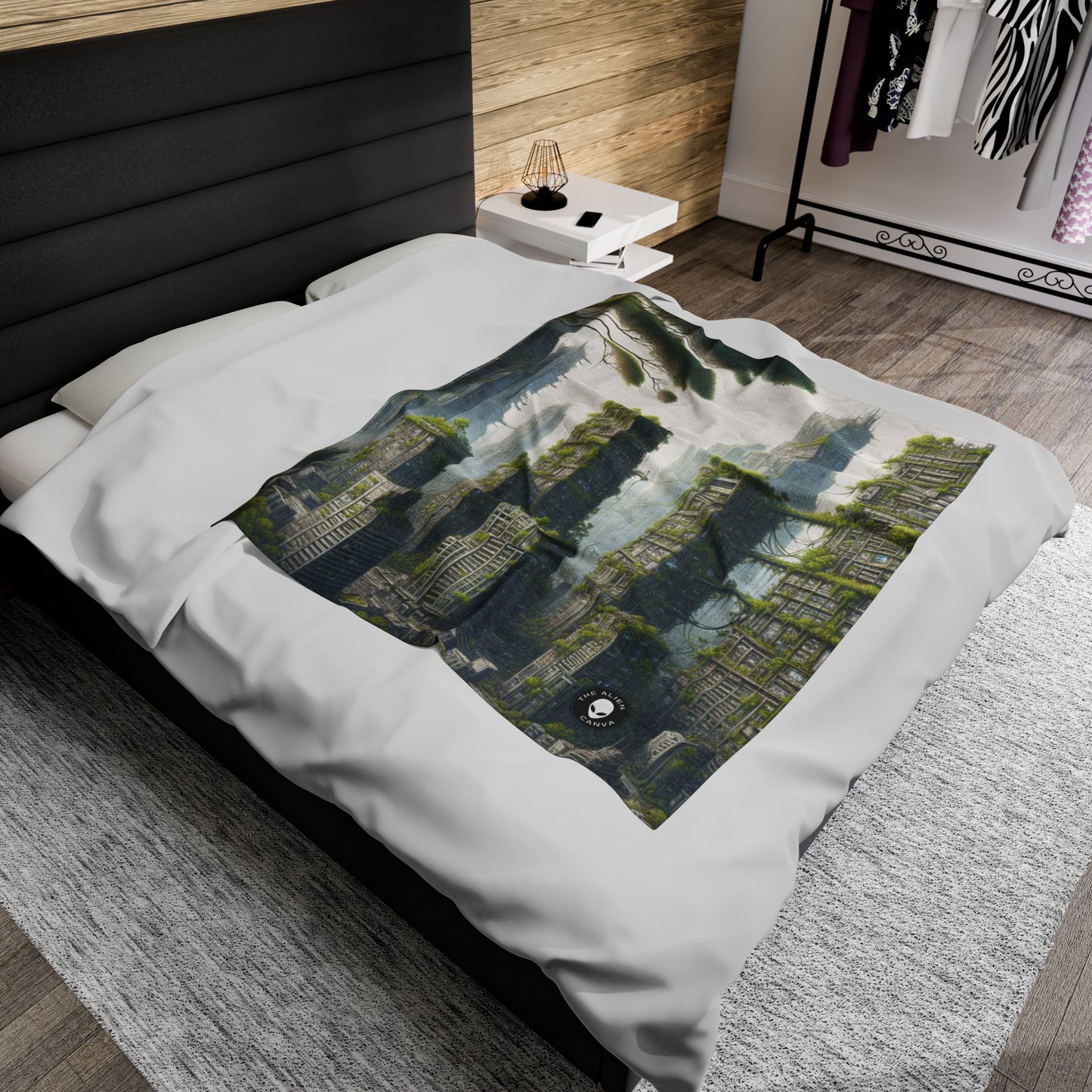 "Nature's Resurgence: The Urban Jungle" - The Alien Velveteen Plush Blanket