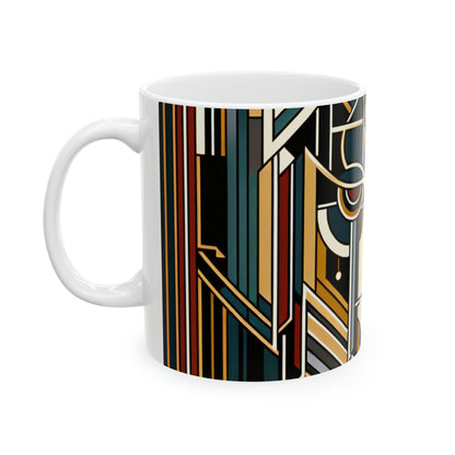 "Glamour y decadencia: una velada de cóctel Art Déco de los años 20" - Taza de cerámica The Alien de 11 oz Art Déco