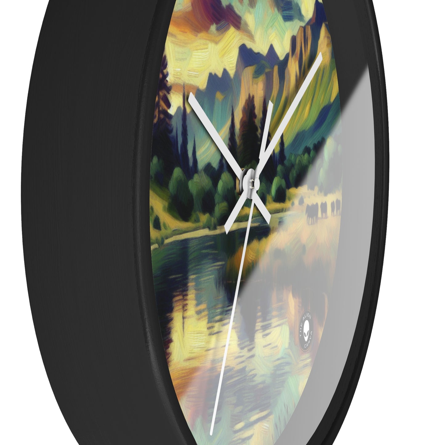 "Dusk in the Countryside: A Vibrant Post-Impressionist Painting" - The Alien Wall Clock Post-Impressionism