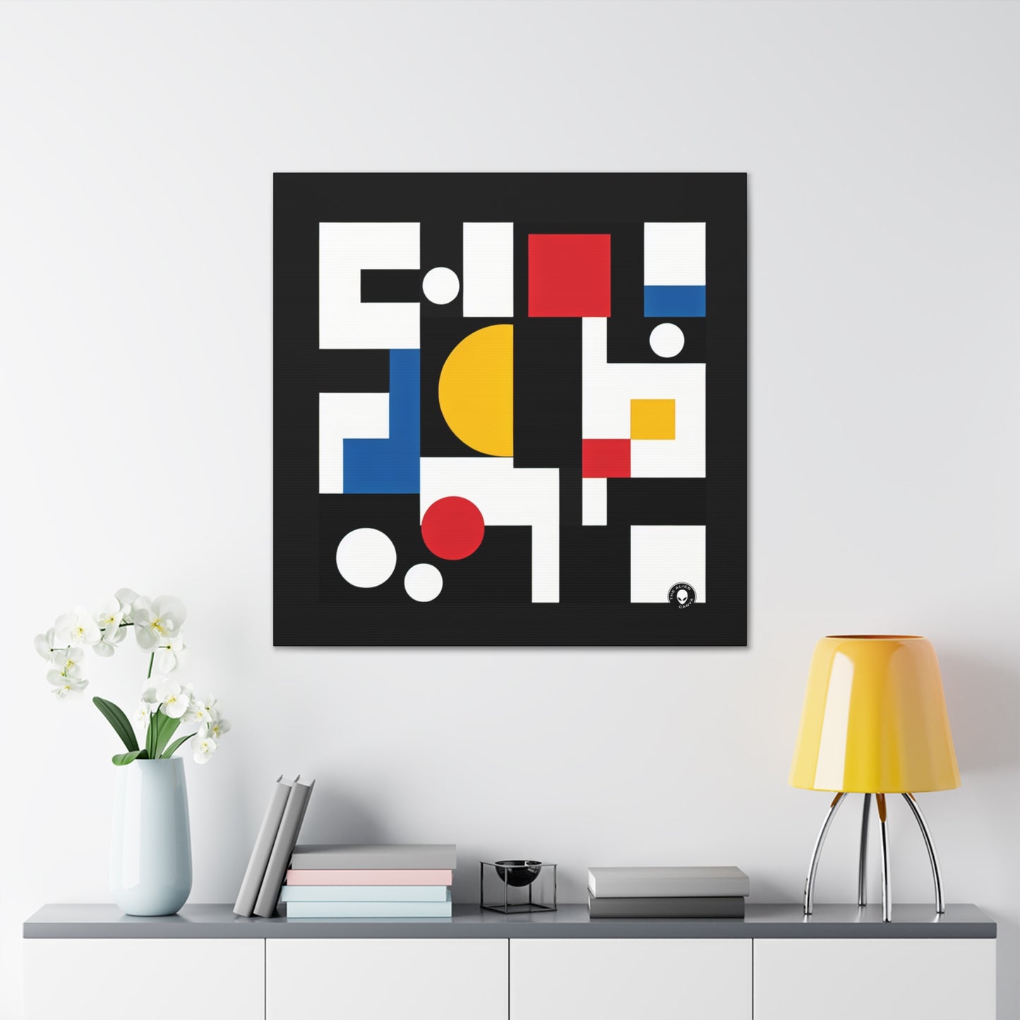 "Suprematic Harmony : Explorer la composition géométrique avec des couleurs vives" - The Alien Canva Suprematism