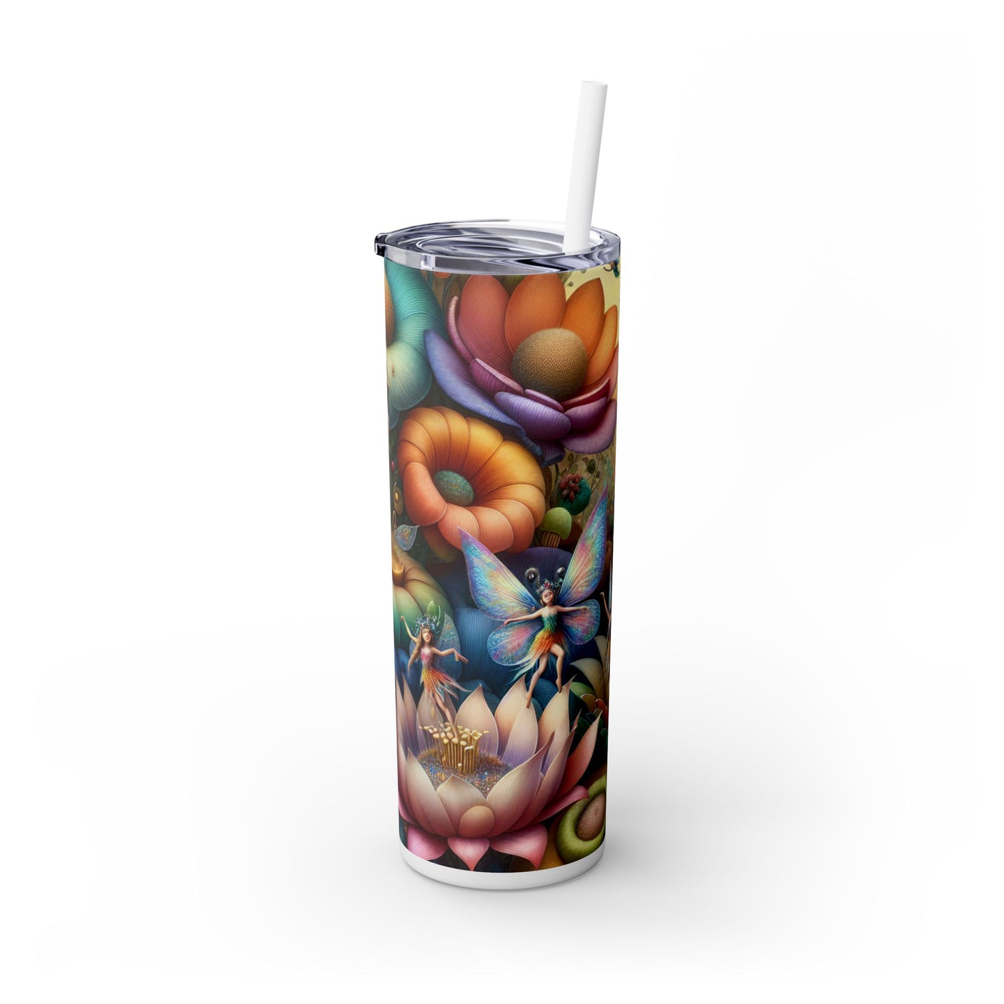 "Jardin enchanté : Où dansent les fées" - The Alien Maars® Skinny Tumbler avec paille 20oz