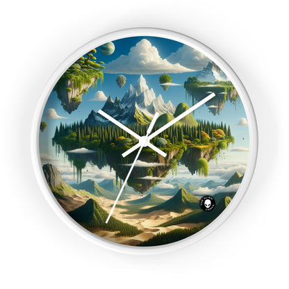 "Elemental Isles: A Dreamlike Journey through Nature's Wonders" - The Alien Wall Clock