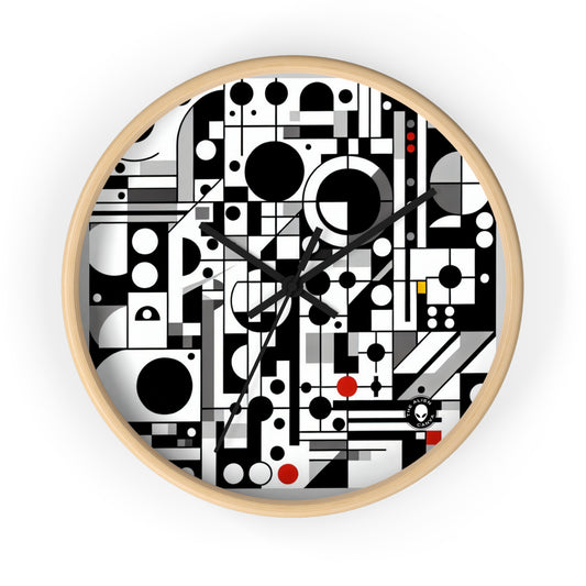 "Dynamic Suprematism: Geometric Harmony in Primary Colors" - The Alien Wall Clock Suprematism