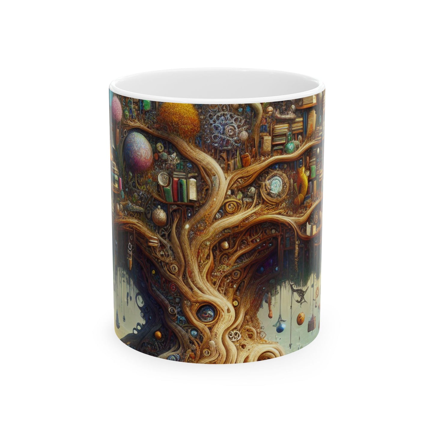 "El árbol de las curiosidades" - Taza de cerámica extraterrestre de 11 oz