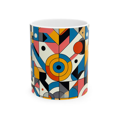 "Cityscape Ignited" - The Alien Ceramic Mug 11oz Geometric Abstraction