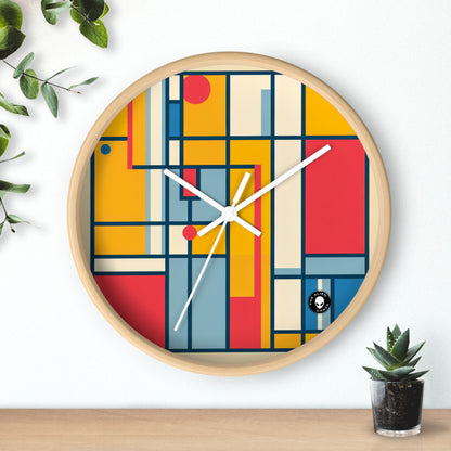 "De Stijl Grid: una composición de color minimalista" - El reloj de pared alienígena De Stijl