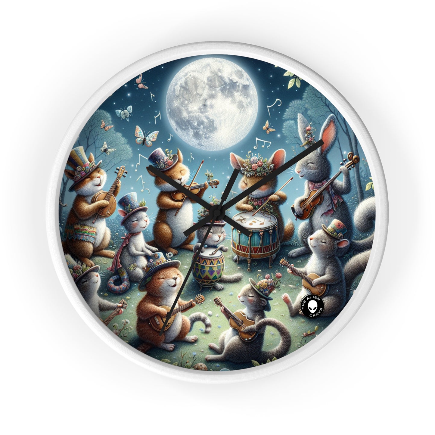 "Moonlit Melodies in the Enchanted Forest" - The Alien Wall Clock