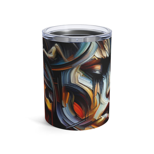 "Night Pulse: Expressions of Urban Chaos" - The Alien Tumbler 10oz Expressionism