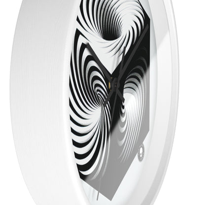 "Cubo convolucional: una ilusión óptica de movimiento incesante" - El reloj de pared alienígena Op Art