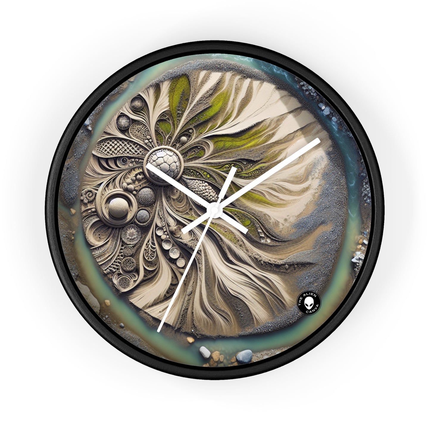 "Sandy Symphony: A Colorful Stone Mosaic on the Beach" - The Alien Wall Clock Land Art