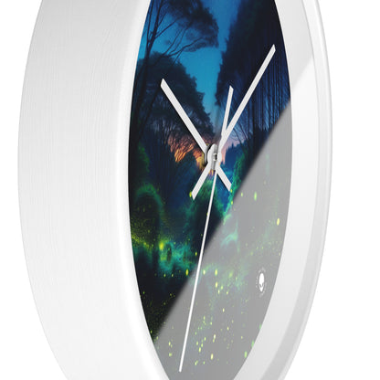 "Enchanted Night: Fireflies in the Forest" - The Alien Wall Clock