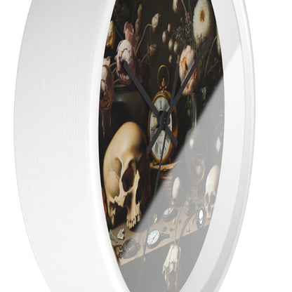 "Digital Decay: A Contemporary Vanitas Examining Consumerism in the 21st Century" - The Alien Wall Clock Vanitas Painting