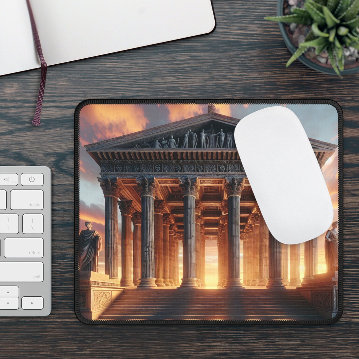 "Cálido resplandor del templo griego" - The Alien Gaming Mouse Pad Estilo neoclasicismo