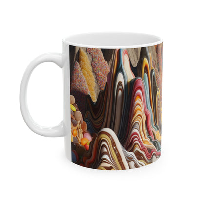 « Candyland : un paysage surréaliste et sucré » – Tasse en céramique Alien 11 oz