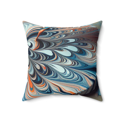 "Tilting the Canvas: Acrylic Pouring Exploration" - The Alien Spun Polyester Square Pillow Acrylic Pouring Style