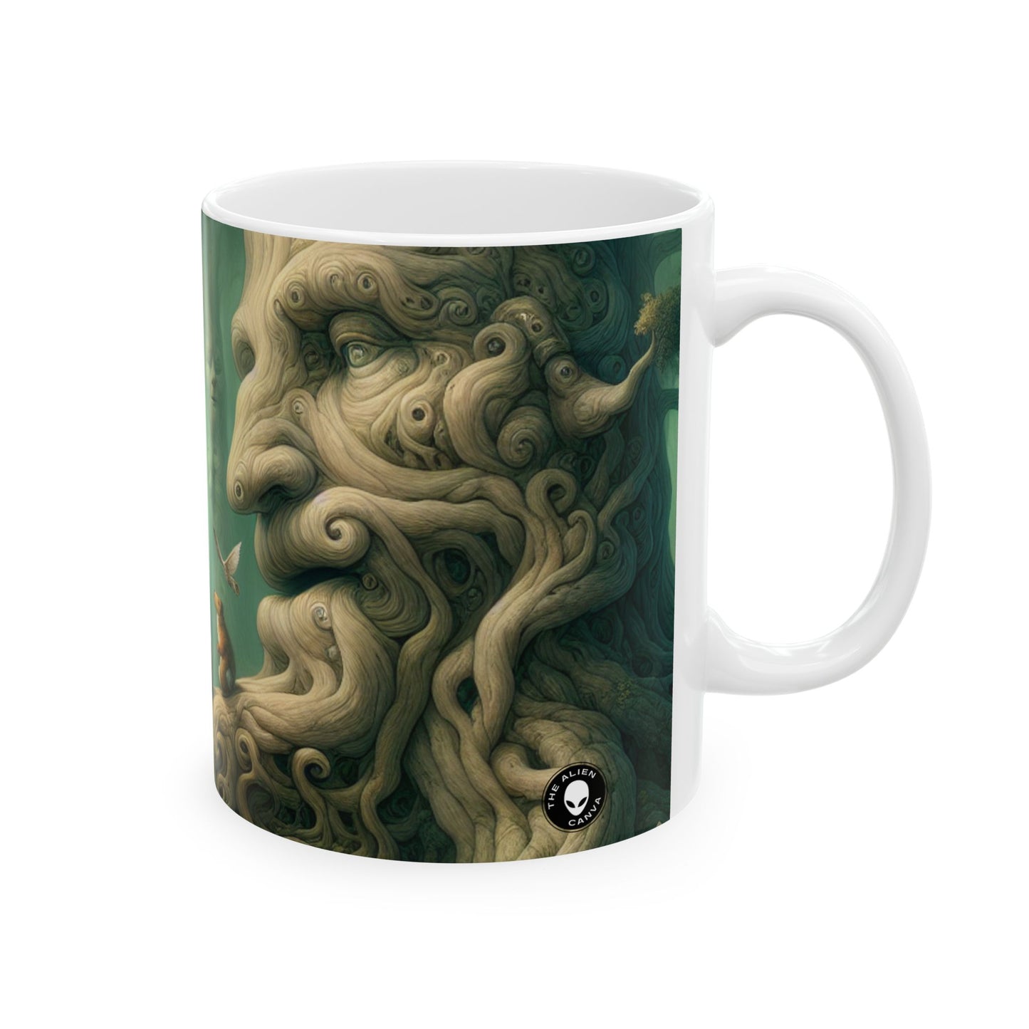 "Bosque susurrante encantado" - Taza de cerámica alienígena de 11 oz