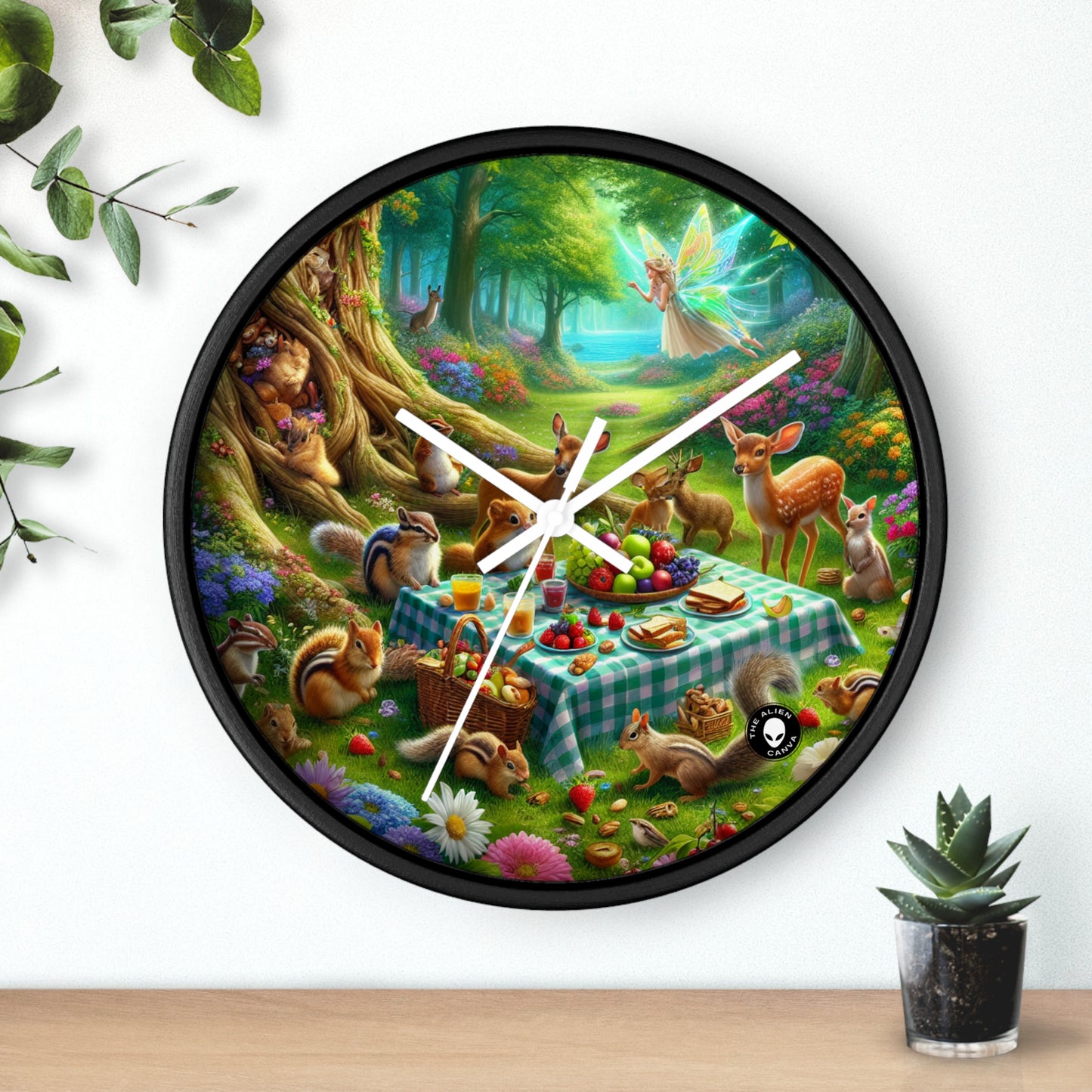 "Enchanted Forest Picnic: A Magical Gathering" - The Alien Wall Clock