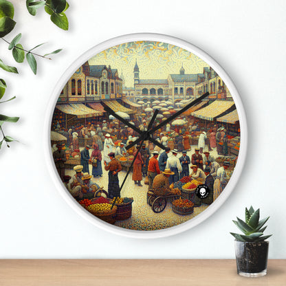 "Dots of Paradise: Capturing a Sunny Beachscape with Pointillism" - The Alien Wall Clock Pointillism