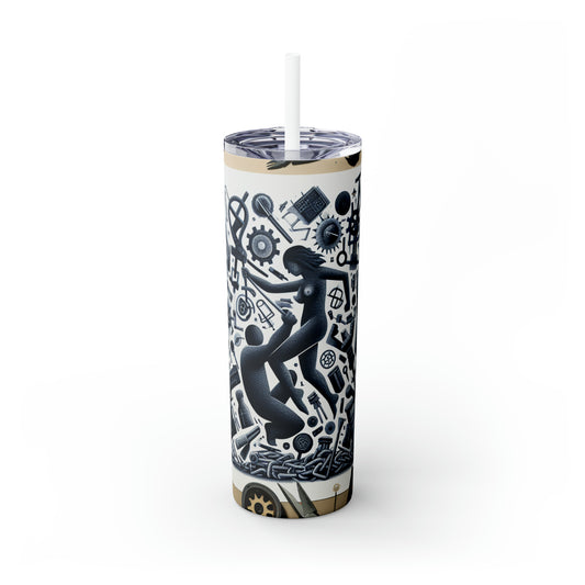 "Power Struggle: A Celebration of Resistance" - The Alien Maars® Skinny Tumbler with Straw 20oz Transgressive Art