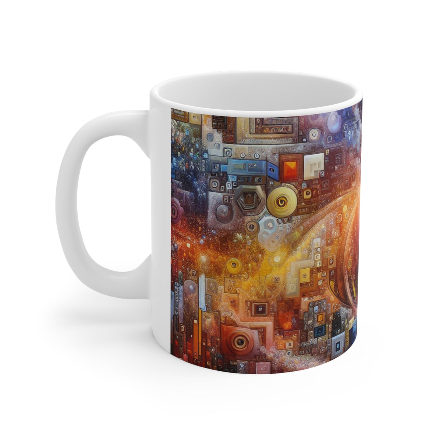 "Nuits urbaines futuristes : une métropole éblouissante d'innovation et d'imagination" - The Alien Ceramic Mug 11oz Digital Art