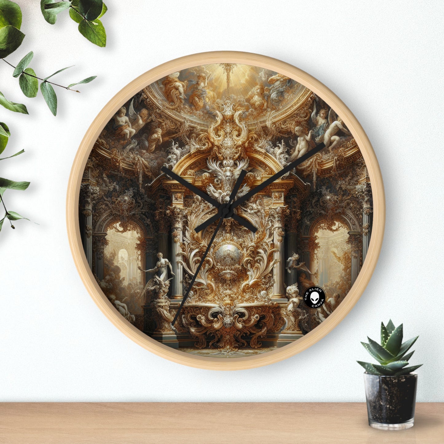 "Baroque Banquet: A Feast of Opulence" - The Alien Wall Clock Baroque