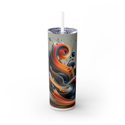 "Ailes en mouvement : une volière cinétique" - The Alien Maars® Skinny Tumbler avec paille 20oz Sculpture cinétique