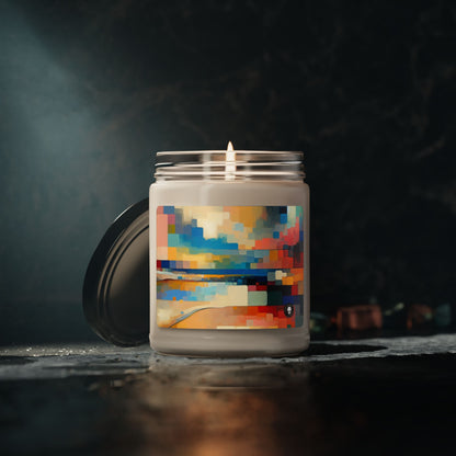 « Sunset Serenity : Peinture de champ de couleur pastel doux » - La bougie de soja parfumée Alien 9oz Peinture de champ de couleur