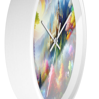 "Glowing Enchantment: The Castle in the Colorful Forest" - The Alien Wall Clock