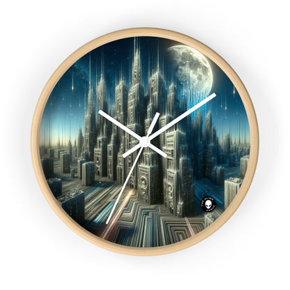 "Nighttime Cityscape Melt" - The Alien Wall Clock