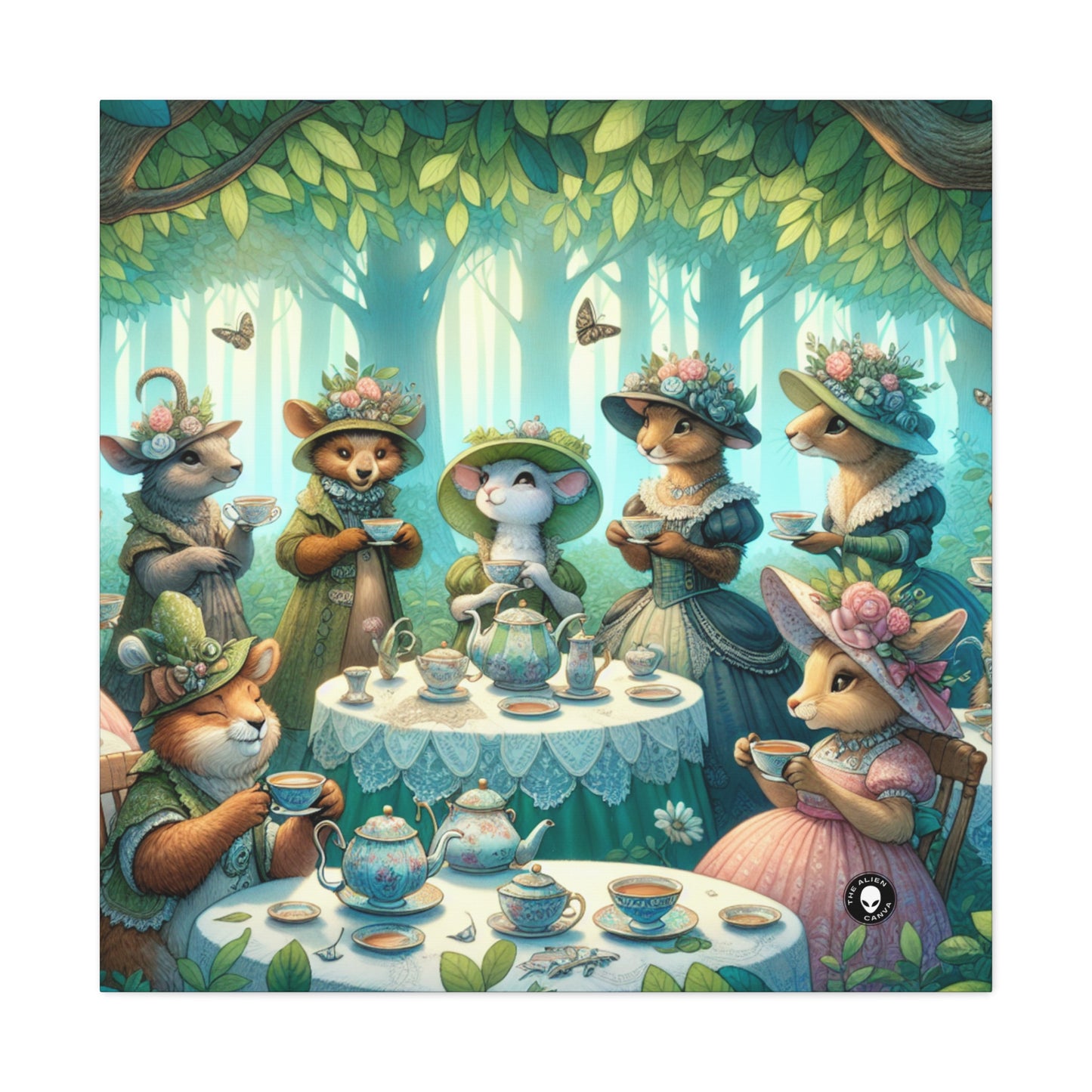 "Sombreros elegantes y tazas de té: una fiesta de té en el bosque" - The Alien Canva