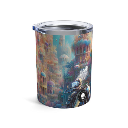 "El tesoro de las profundidades: una fantástica ciudad submarina" - Vaso Alien de 10 oz