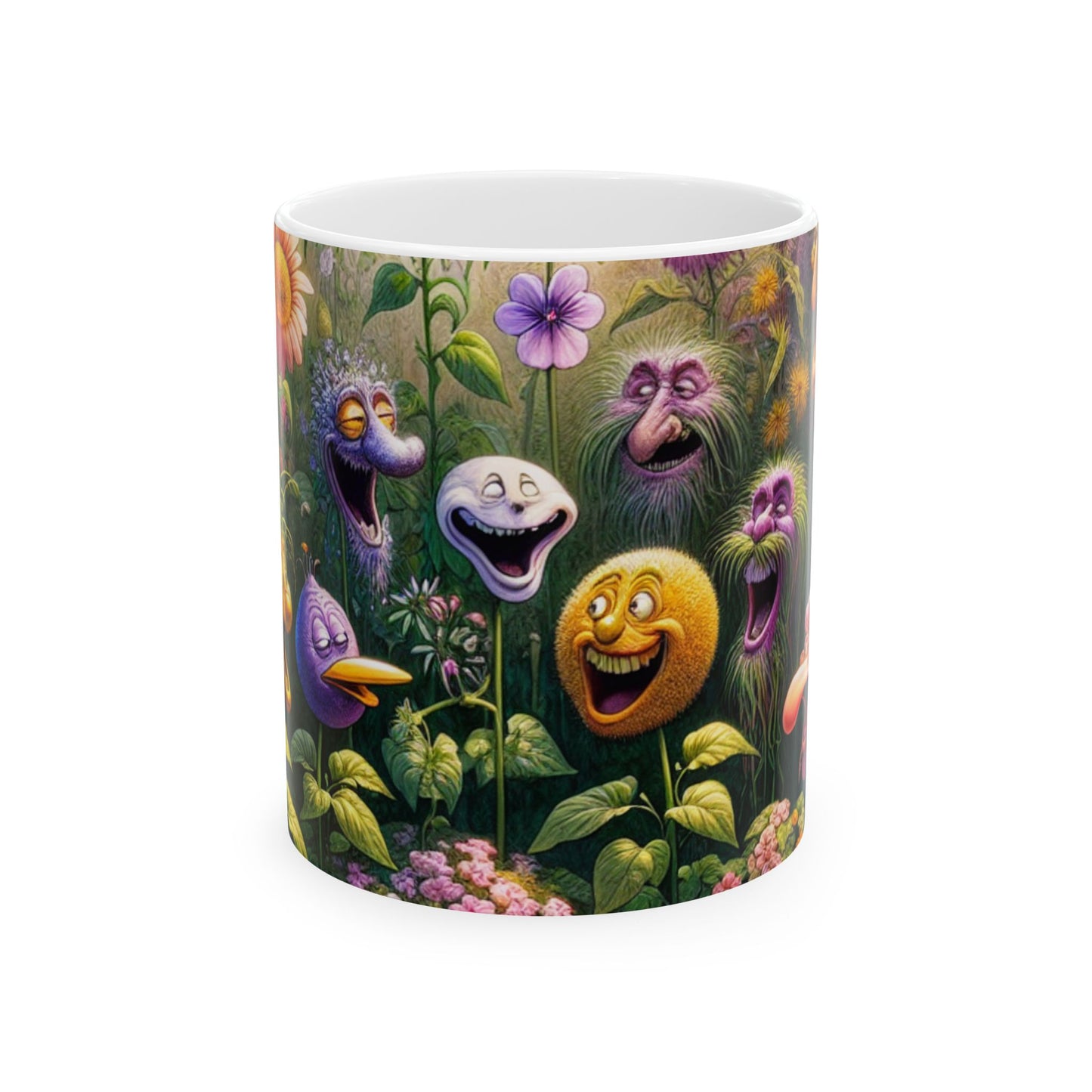 "El jardín parlante" - Taza de cerámica extraterrestre de 11 oz