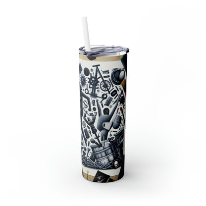 "Power Struggle: A Celebration of Resistance" - The Alien Maars® Skinny Tumbler with Straw 20oz Transgressive Art