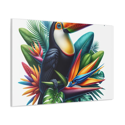 "Toucan sur une fleur tropicale" - Le style hyperréaliste Alien Canva