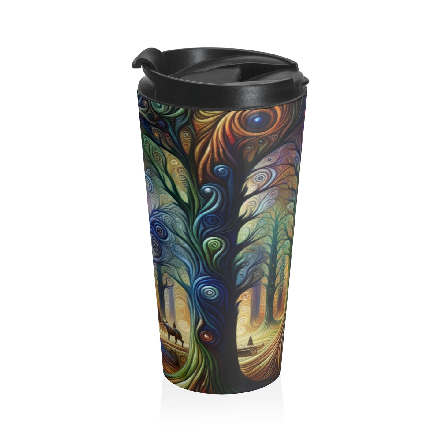 « Enchanted Rainbow Woods » – La tasse de voyage en acier inoxydable Alien