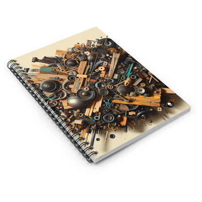 "Nature's Harmony: Assemblage Art with Found Objects" - The Alien Spiral Notebook (Ruled Line) Assemblage Art