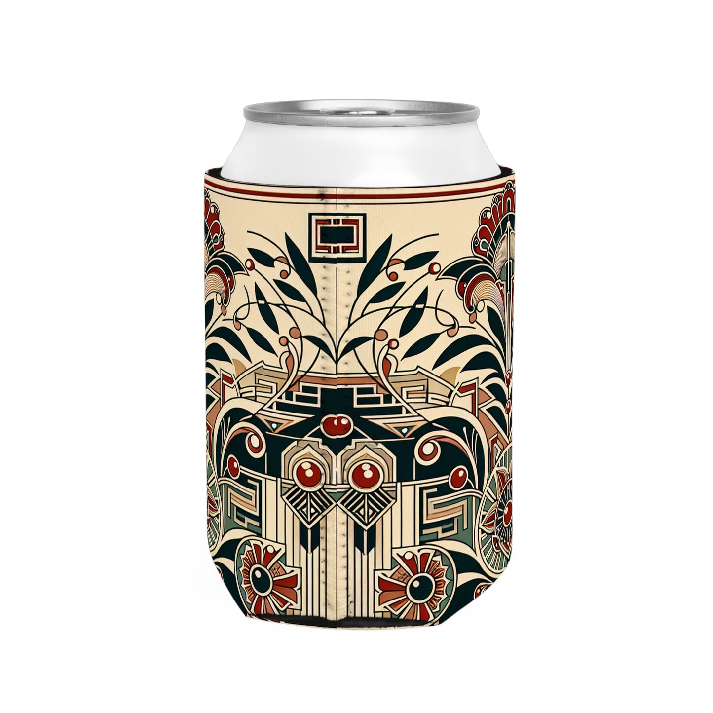 "Golden Glamour: A Dynamic Art Deco Cityscape at Sunset" - The Alien Can Cooler Sleeve Art Deco