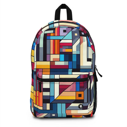 "Futuristic Cityscape: A Geometric Perception" - The Alien Backpack Hard-edge Painting