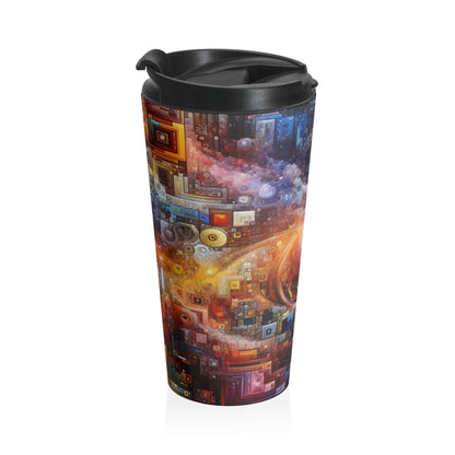 "Futuristic City Nights: A Dazzling Metropolis of Innovation and Imagination" - The Alien Stainless Steel Travel Mug Digital Art