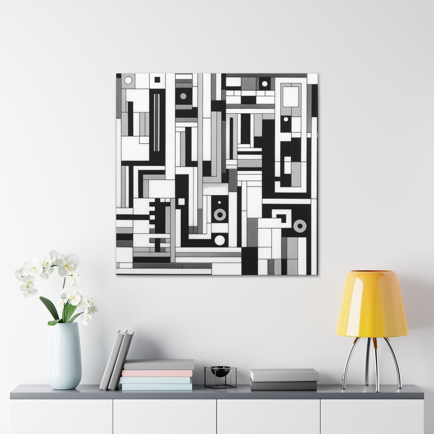 "De Stijl in Black and White" - The Alien Canva De Stijl Style