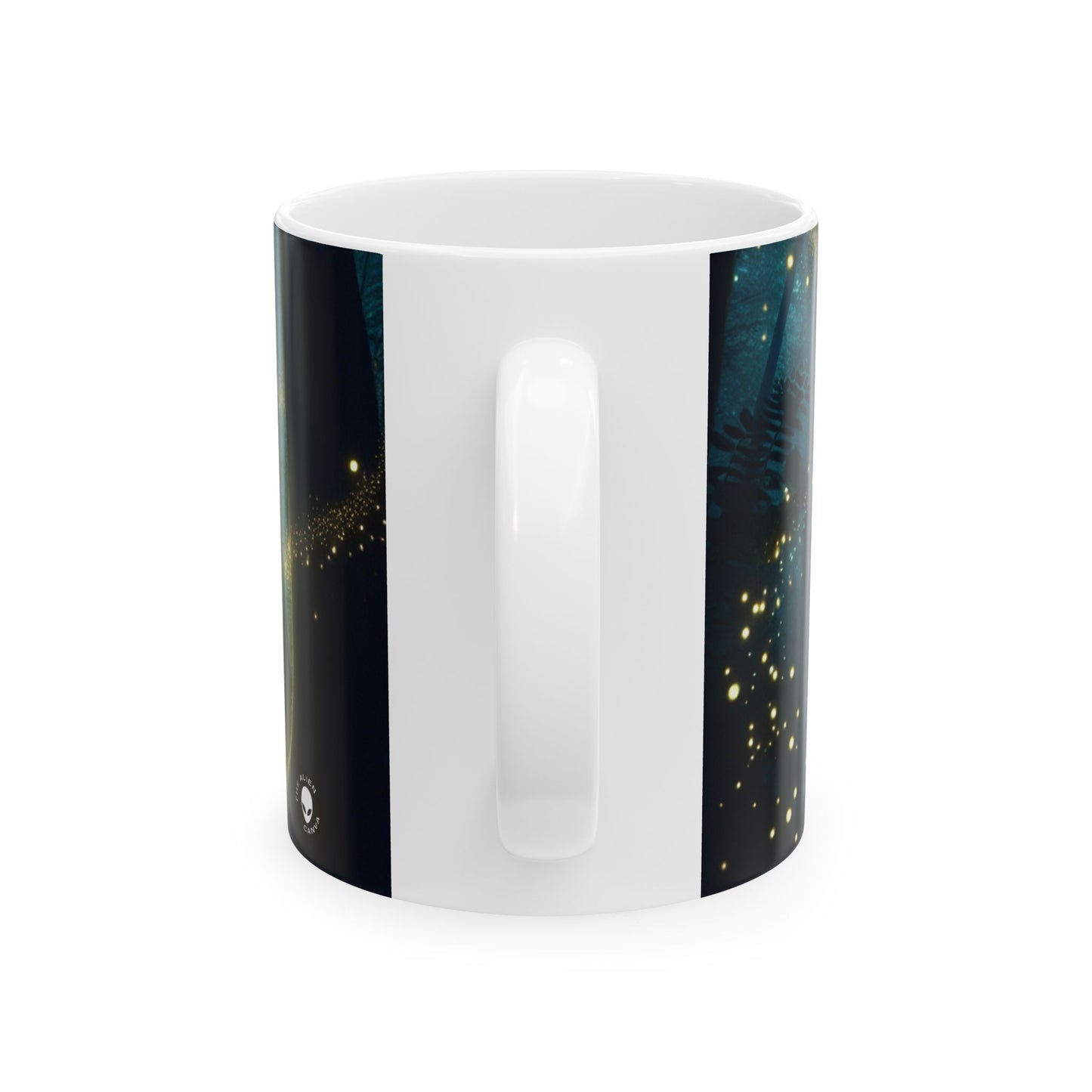 « Forêt enchantée : Danse des lucioles » – Tasse en céramique Alien 11 oz