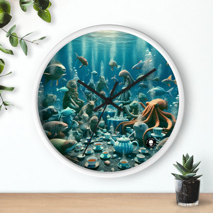 « L'heure du thé dans la mer bleue profonde » - L'horloge murale Alien