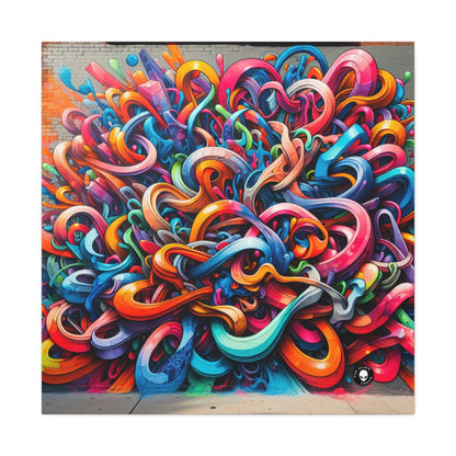 "Urban Vibe: A Graffiti Cityscape" - The Alien Canva Graffiti Art