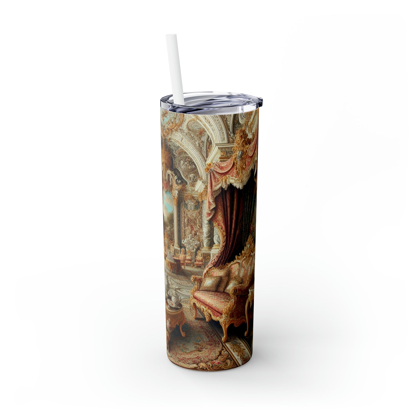 "Enchanted Court Symphony" - The Alien Maars® Skinny Tumbler avec paille 20oz Style baroque