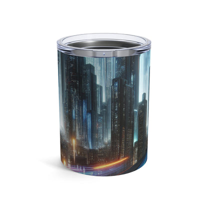 « Paysages nocturnes au néon : une aventure urbaine futuriste » - Le verre Alien 10oz