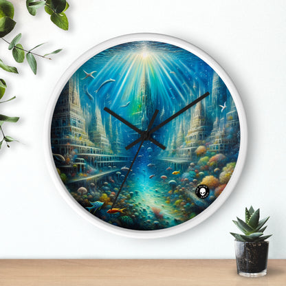 "La ville sous-marine enchantée" - L'horloge murale extraterrestre