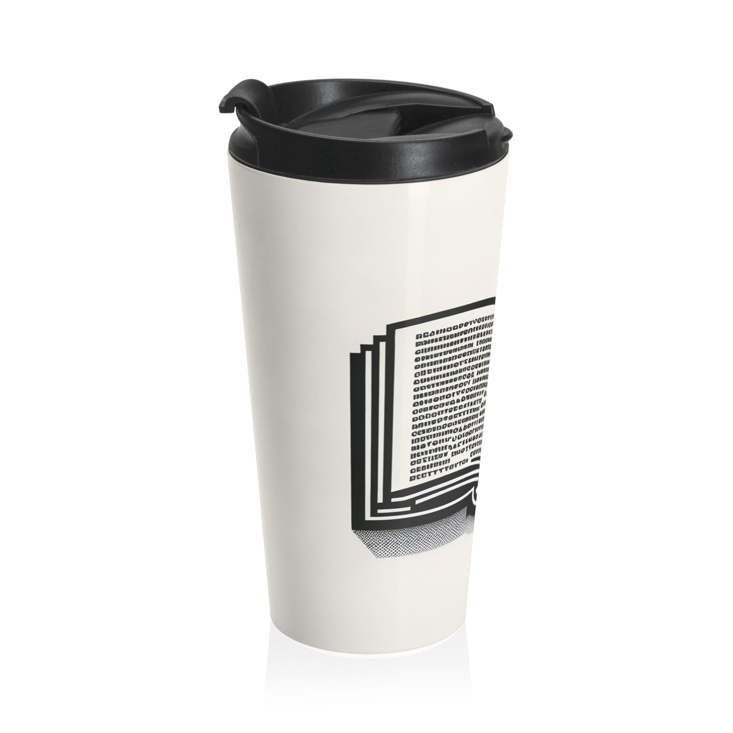 "A Singular Story: Monochrome Typography" - The Alien Stainless Steel Travel Mug Minimalism