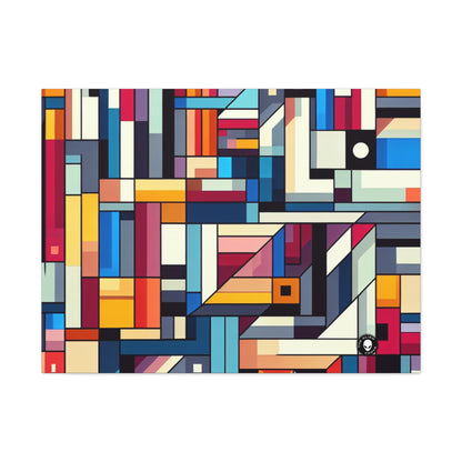 "Futuristic Cityscape: A Geometric Perception" - The Alien Canva Hard-edge Painting